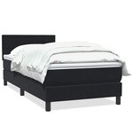 vidaXL Sommier à lattes de lit avec matelas noir 90x210 cm velours