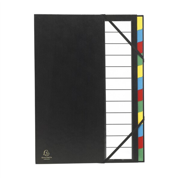 Trieur rigide Ordonator dos extensible 12 compartiments Noir x 6 EXACOMPTA