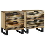 vidaXL Cabinets de chevet 2 Pièces 40x33.5x46 cm Bois de manguier massif et bois d'ingénierie