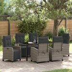 vidaXL Ensemble de jardin 7 pièces Gris Rattan Poly