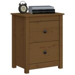 vidaXL Tables de chevet 2Pièces Marron miel 50x35x61 5 cm Bois pin massif