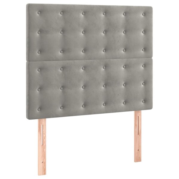 vidaXL Tête de lit Gris clair 100x5x118/128 cm Velours
