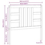 vidaXL Tête de lit 106x4x100 cm Bois massif de pin