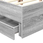 vidaXL Cadre de lit Gris Sonoma 200 x 200 cm Bois Ingénierie
