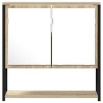vidaXL Miroir de salle de bain Beige 60 x 16 x 60 cm Bois d'ingénierie