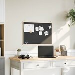 vidaXL Tableau noir avec cadre bois de pin massif noir 80x55 cm