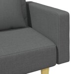 vidaXL Canapé-lit à 2 places avec oreillers et repose-pied gris foncé