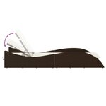 vidaXL Chaise longue avec coussin marron 60x205x73 cm résine tressée
