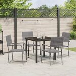 vidaXL Ensemble de salle à manger de jardin 5 pièces gris en poly rotin