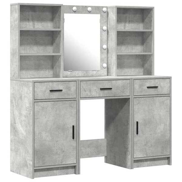 vidaXL Ensemble de Coiffeuse 3 Pièces Gris béton 50 x 41 x 135 cm