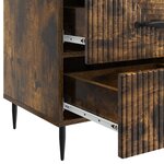 vidaXL Cabinet de chevet avec tiroir Chêne fumé 43 x 41 x 66 5 cm