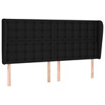 vidaXL Tête de lit avec oreilles Noir 203x23x118/128 cm Tissu