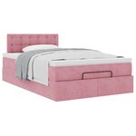 vidaXL Lit ottoman avec matelas rose 120x190 cm velours