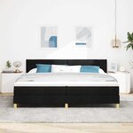 vidaXL Lit à ressorts avec matelas Noir 200 x 200 cm tissu