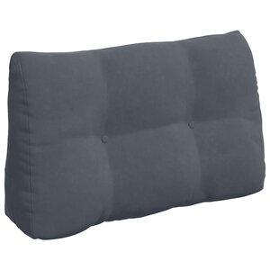 vidaXL Coussin de Dos Gris foncé 80 x 24 x 50 cm Velours