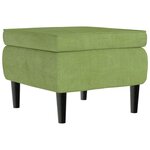 vidaXL Fauteuil à oreilles avec tabouret vert clair velours