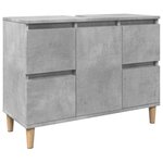 vidaXL Ensemble de meubles de salle de bain 3 Pièces gris béton