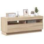 vidaXL Meuble TV avec lumières LED chêne sonoma 100x35x40 cm