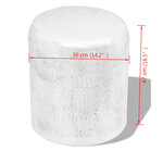 vidaXL Table basse/tabouret martelé en aluminium Argenté