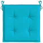 vidaXL Coussins de chaise de jardin lot de 4 turquoise 40x40x4cm tissu