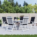vidaXL Coussins de chaise à dossier haut lot de 6 noir à carreaux