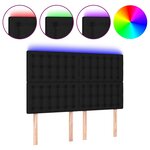 vidaXL Tête de lit à LED Noir 144x5x118/128 cm Tissu