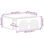 vidaXL Cabinet de chevet mural Noir 49 x 34 5 x 20 cm