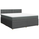vidaXL Sommier à lattes de lit avec matelas Gris foncé 180x200cm Tissu