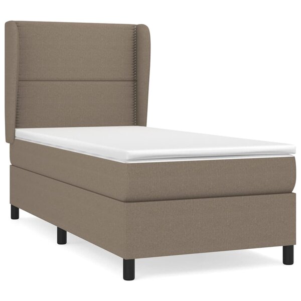 vidaXL Sommier à lattes de lit avec matelas Taupe 80x200 cm Tissu