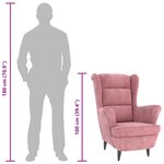 vidaXL Fauteuil rose velours