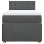 vidaXL Sommier à lattes de lit avec matelas Gris foncé 100x200cm Tissu