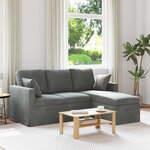 vidaXL Canapé Gris foncé 198 x 134 x 80 cm Velours