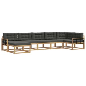 vidaXL Ensemble de canapés d'extérieur 7 pc Blanc et anthracite
