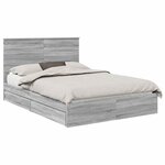 vidaXL Lit de Rangement Gris Sonoma 135 x 190 cm Bois d'ingénierie