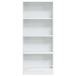 vidaXL Bibliothèque blanc brillant 60x24x143 cm bois d'ingénierie