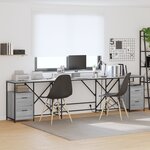 vidaXL Bureau Gris sonoma 182 x 101 x 87.5 cm Bois d'ingénierie