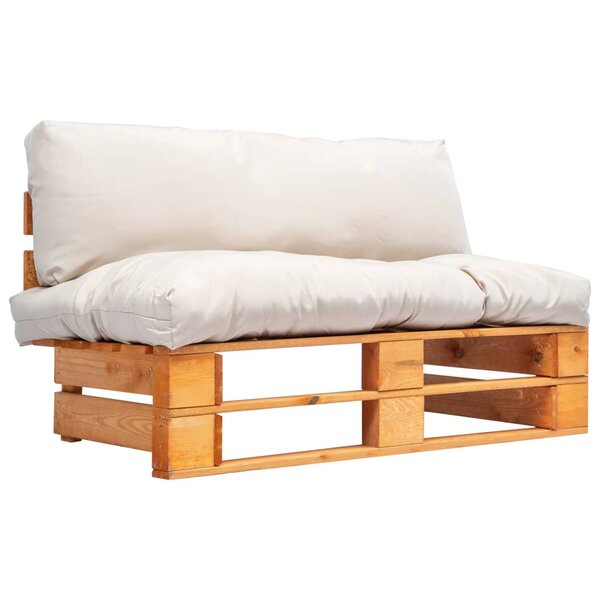 vidaXL Canapé de jardin palette avec coussins sable Pinède