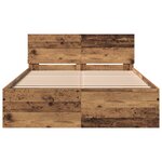 vidaXL Cadre de lit avec tête de lit Bois Ancien 120 x 190 cm