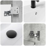 vidaXL Meuble de salle de bain avec robinet Gris béton