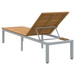 vidaXL Chaise longue Gris 200 x 55 x 35 cm Bois d'acacia massif