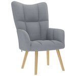 vidaXL Chaise de relaxation avec repose-pied Gris clair Tissu