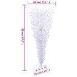 vidaXL Sapin de Noël artificiel renversé avec support Blanc 120 cm
