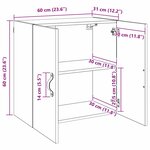 vidaXL Meuble mural chêne artisanal 60 x 31 x 60 cm Bois d'ingénierie