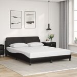vidaXL Cadre de lit Dover noir 152x203 cm similicuir
