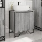 vidaXL Armoire lavabo de salle de bain sonoma gris 60x35x60 cm