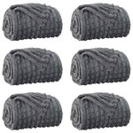 vidaXL Couvertures à jeter 6 Pièces Gris foncé 240 x 220 cm Toison