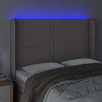 vidaXL Tête de lit à LED Gris 147x16x118/128 cm Similicuir