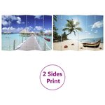 vidaXL Cloison de séparation pliable 217x170 cm Plage