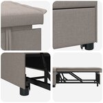 vidaXL Sofa-lit 3 en 1 en tissu taupe à design extensible