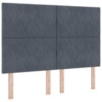 vidaXL Tête de lit LED design blocs diamants gris foncé 160 cm en velours